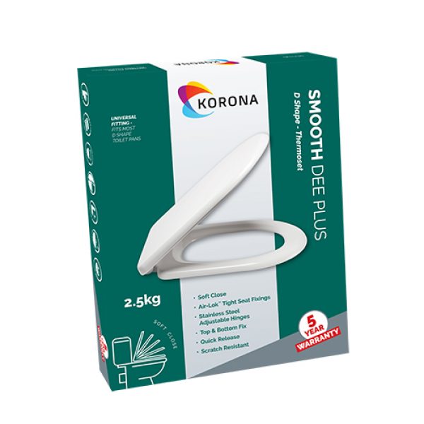 Korona Slow D Plus Soft Close Toilet Seat 2.5kg